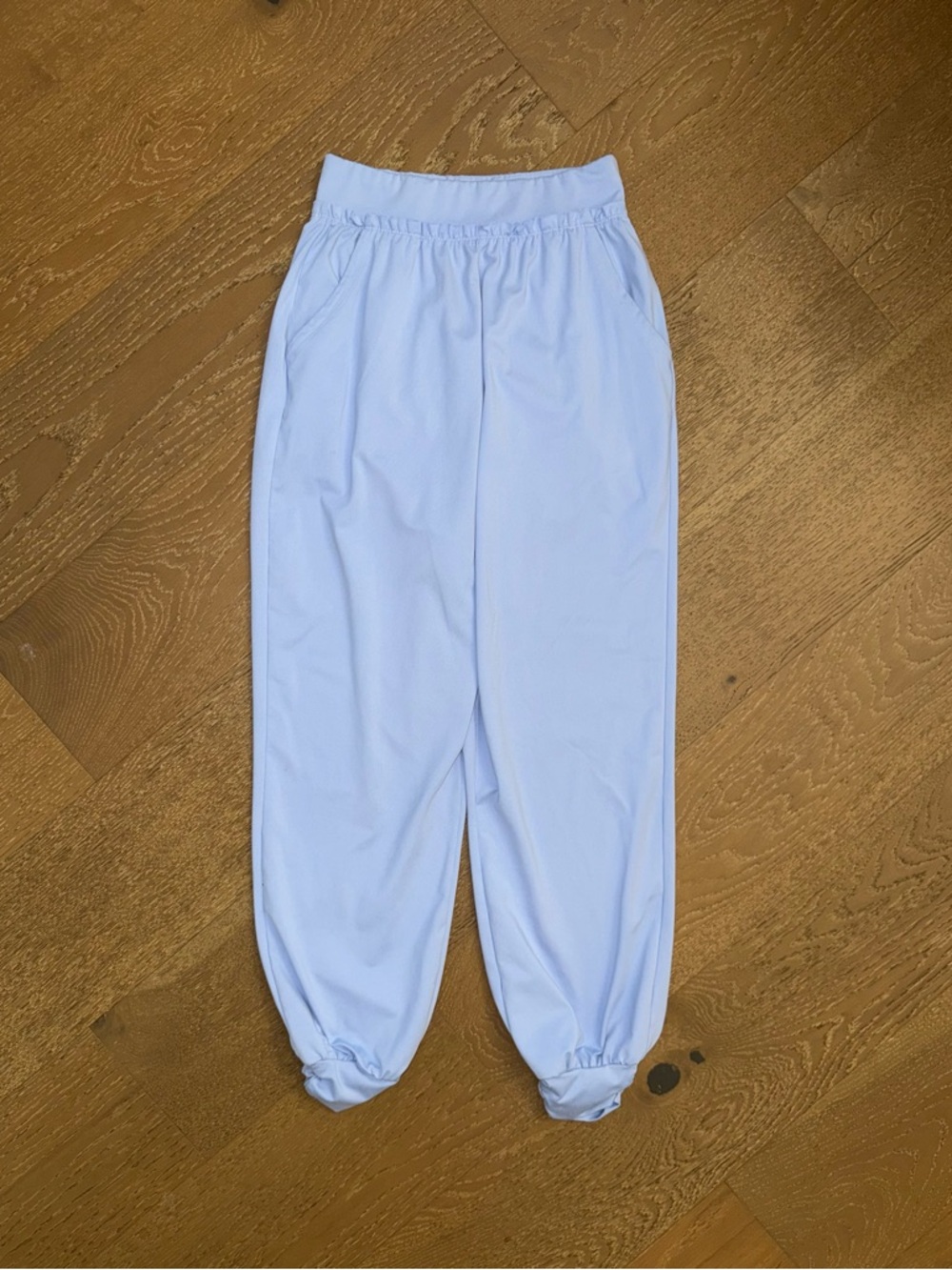 Light Blue Women's Track Joggers with Elastic Waist